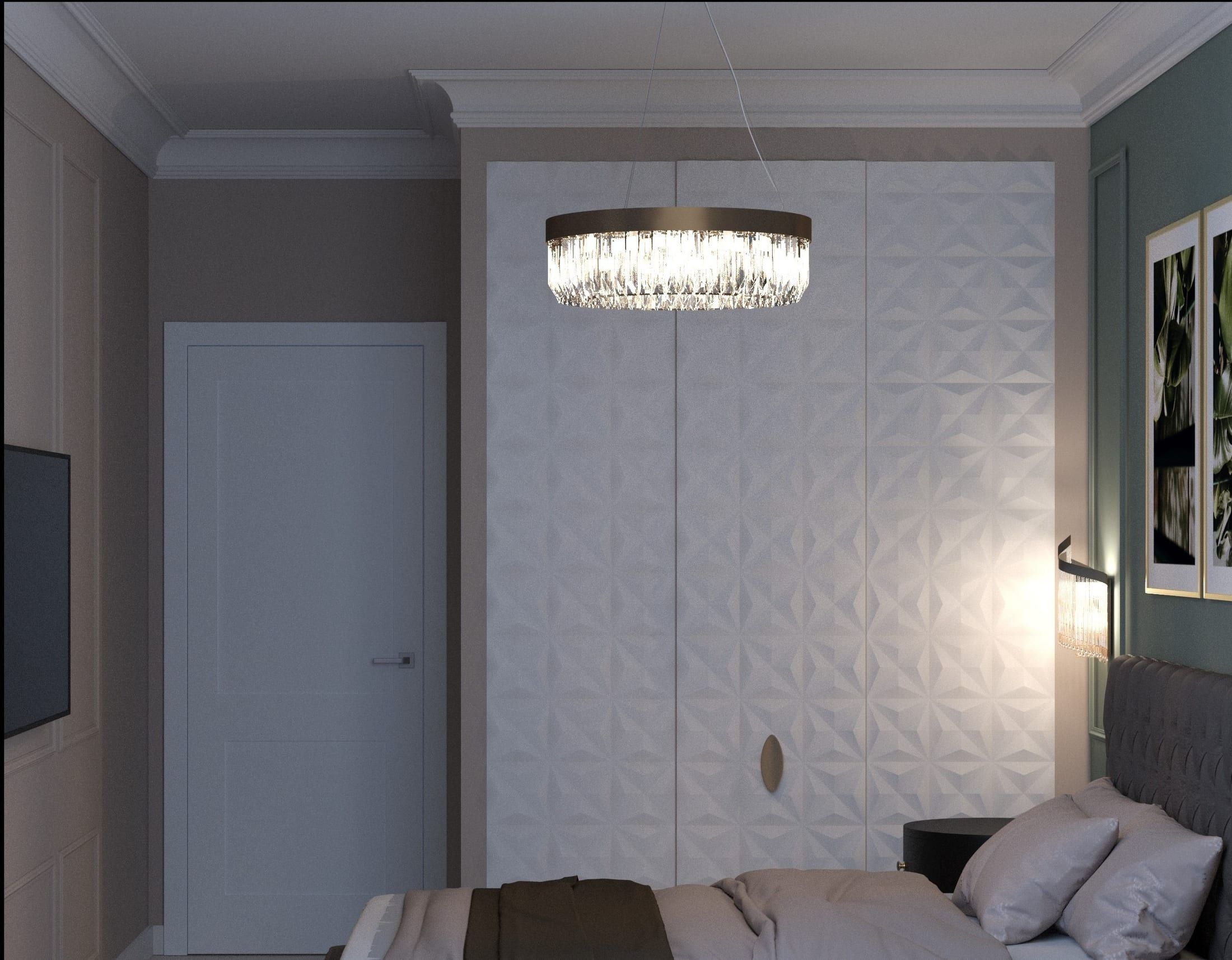 Квартира с бирюзовыми акцентами — 3D-визуализация